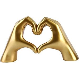 Gold Heart Hand Sculpture